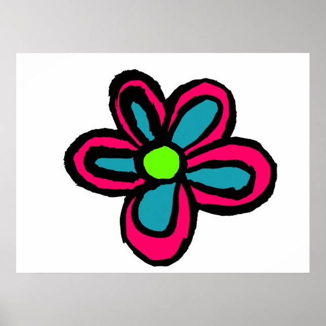 Póster Ilustração de flores (Frente)