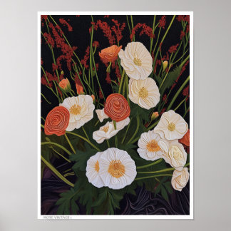 Poster Ilustração de flores adoráveis