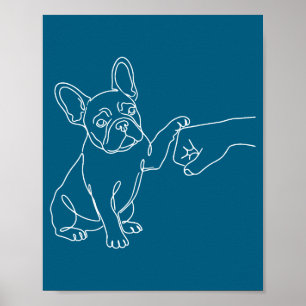 Poster Ilustração de Frenchie com Soco de Punho de Bulldo