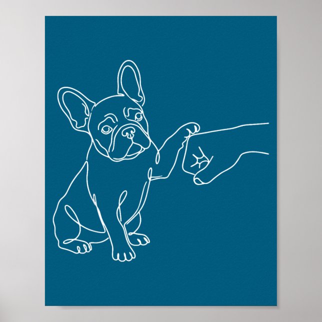 Poster Ilustração de Frenchie com Soco de Punho de Bulldo (Frente)