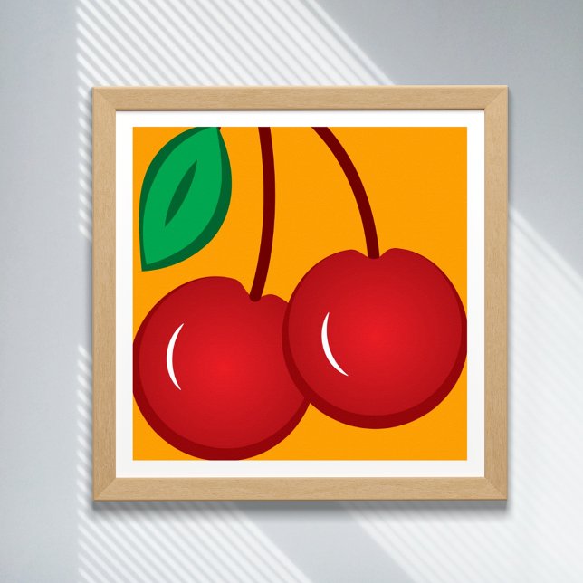 Poster Ilustração de Fruta Moderna de Laranja Vermelho Si (Criador carregado)