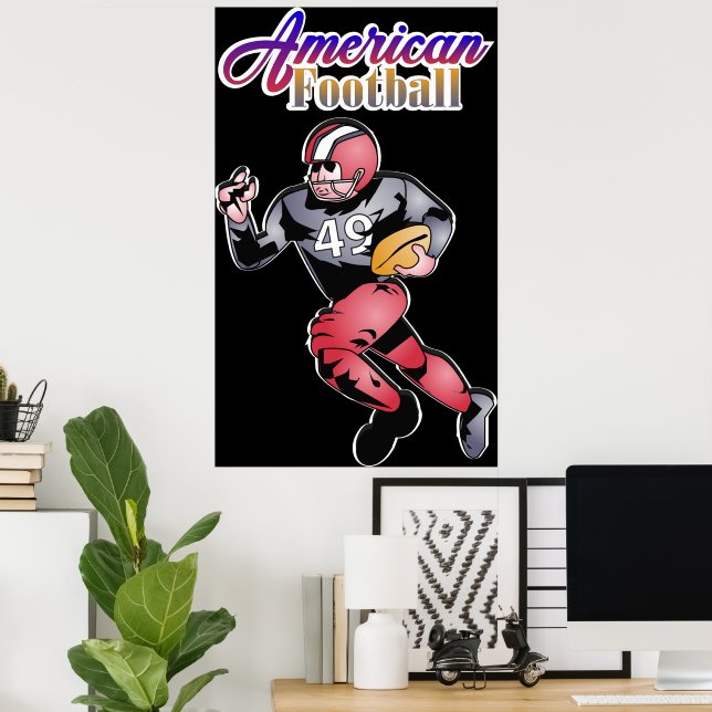 Poster Ilustração de Futebol Americano (Escritório em casa)