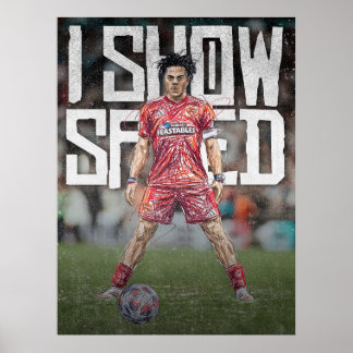 Poster Ilustração de Futebol Inspirada em Ishowspeed