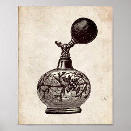 Poster Ilustração de Garrafa de Perfume Vitoriana