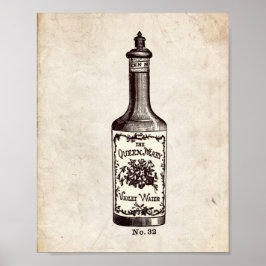 Poster Ilustração de Garrafa de Perfume Vitoriana