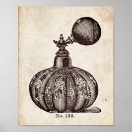 Poster Ilustração de Garrafa de Perfume Vitoriana