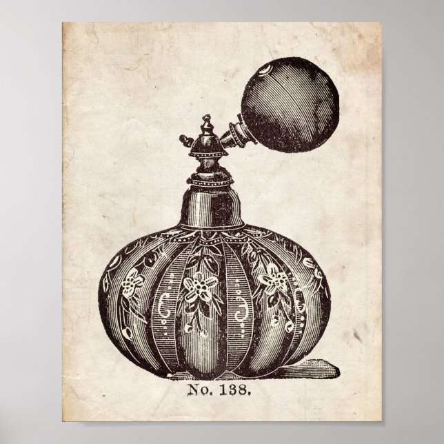 Poster Ilustração de Garrafa de Perfume Vitoriana (Frente)