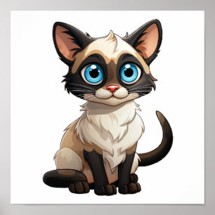 Poster Ilustração de gato animado