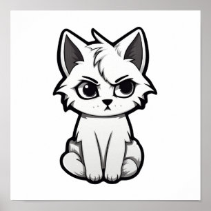 Poster Ilustração de gato animado