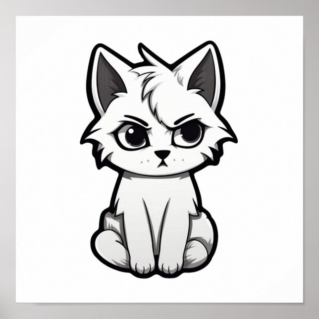 Poster Ilustração de gato animado (Frente)