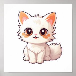 Poster Ilustração de gato animado