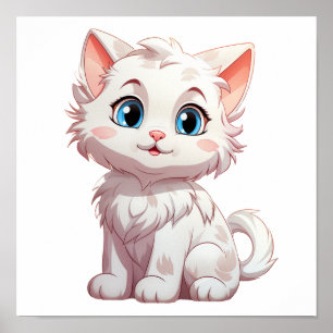 Poster Ilustração de gato animado