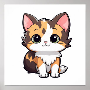 Poster Ilustração de gato animado