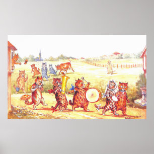 Poster Ilustração de Gato de Casamento por Louis Wain