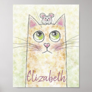 Poster Ilustração de Gato e Rato