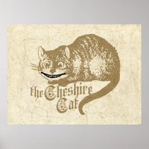 Póster Ilustração de Gato Vintage Cheshire