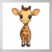 Ilustração de girafa de desenho animado