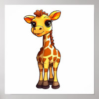 Ilustração de girafa de desenho animado
