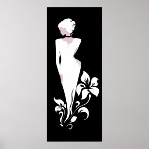 Poster Ilustração de glamour de na moda de colheita de 
