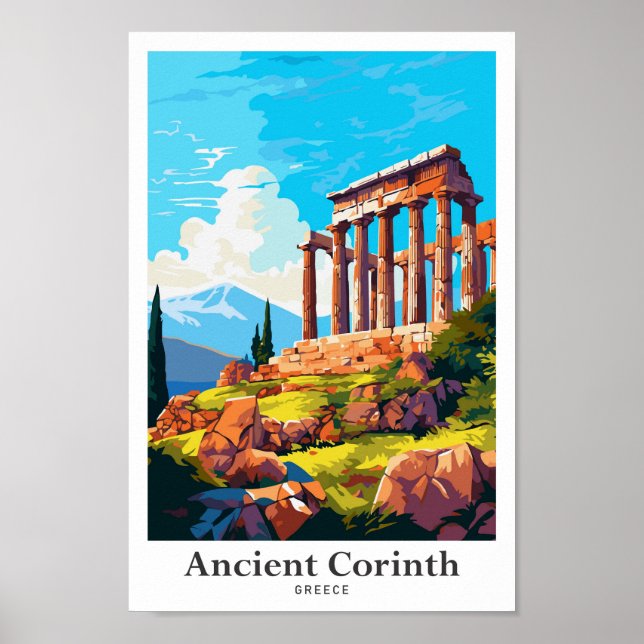 Poster Ilustração de Grécia de Viagem de de Corinto Antig (Frente)
