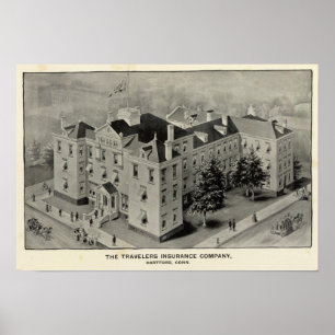 Póster Ilustração de Hartford Connecticut