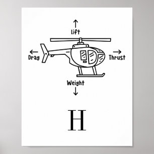 Poster Ilustração de Helicóptero Bastante Personalizada