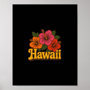 Poster Ilustração de Hibisco do Havaí Férias Havaianas 1