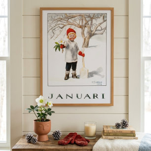 Poster Ilustração de Janeiro Rei do Inverno por Elsa Besk