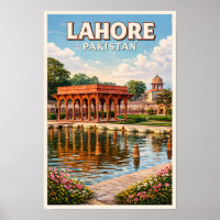 Ilustração de Jardins de Lahore Paquistão Arte de 