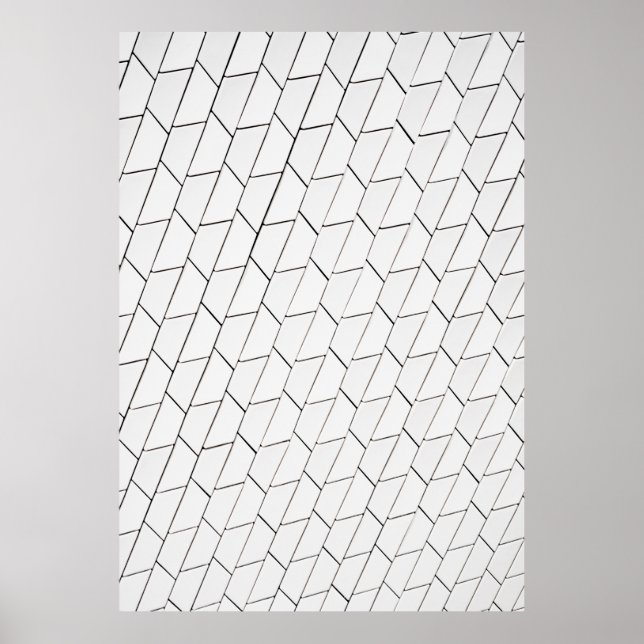 Poster Ilustração de linhas brancas e pretas (Frente)