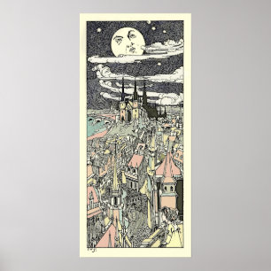 Poster Ilustração de Livro de Histórias do Homem na Lua V