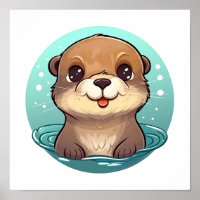 Ilustração de lontra de desenho animado