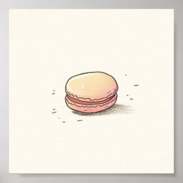 Poster Ilustração de Macaron Doce - Deserto Francês Bonit