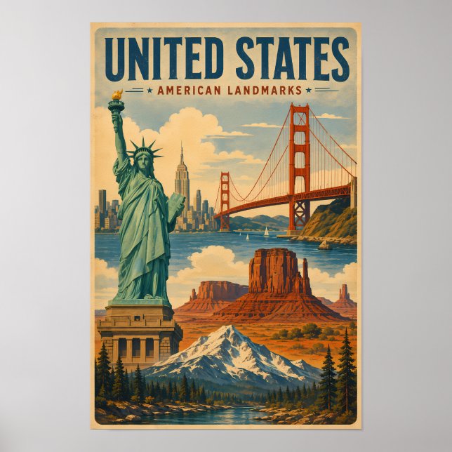 Poster Ilustração de Marcas de Referência Americanas dos  (Frente)