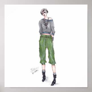 Póster Ilustração de Moda