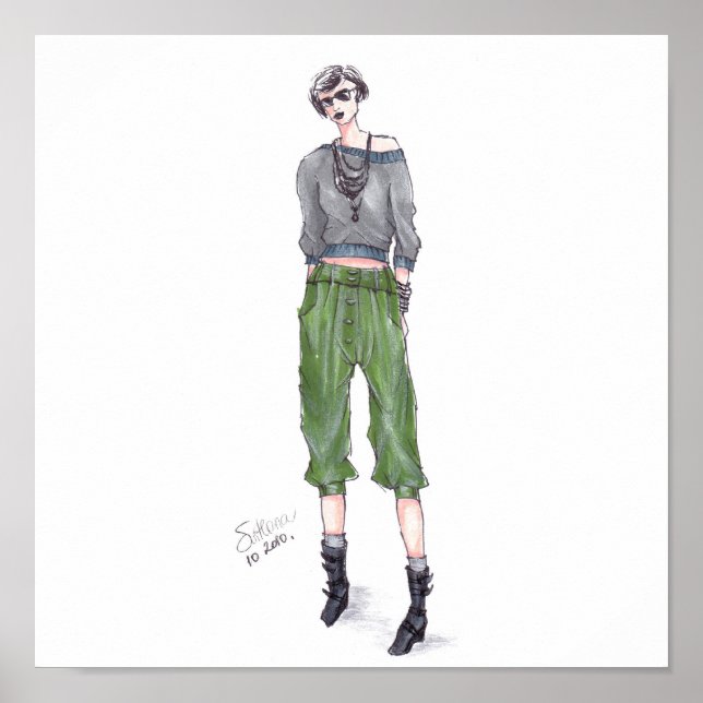 Póster Ilustração de Moda (Frente)