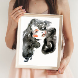 Poster Ilustração de Moda de Aquarela