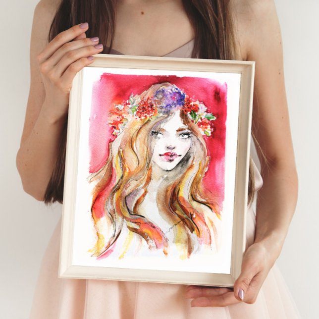 Poster Ilustração de Moda de Aquarela de outono Whimsical (Criador carregado)