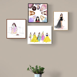 Poster ilustração de moda, esboço,