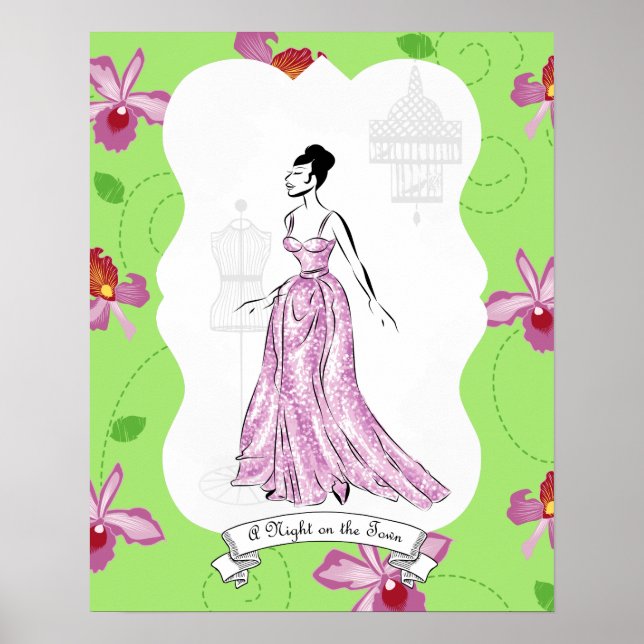 Póster Ilustração de Moda Fois à Paris (Frente)