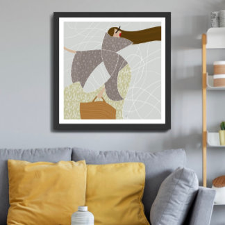 Póster ilustração de moda Grace in Chaotic Currents