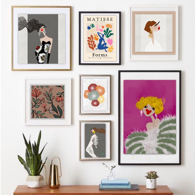 Poster Ilustração de Moda Rosa Dançante (Criador carregado)