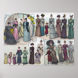 Poster Ilustração de Moda Vintage