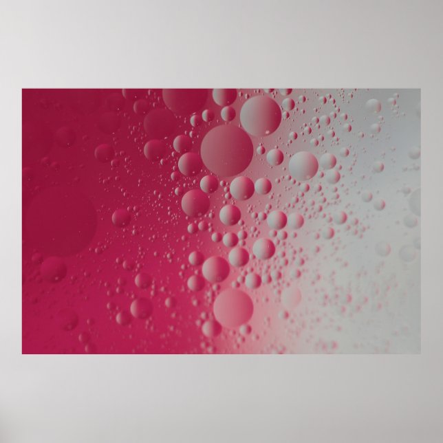 Poster Ilustração de moléculas vermelhas (Frente)