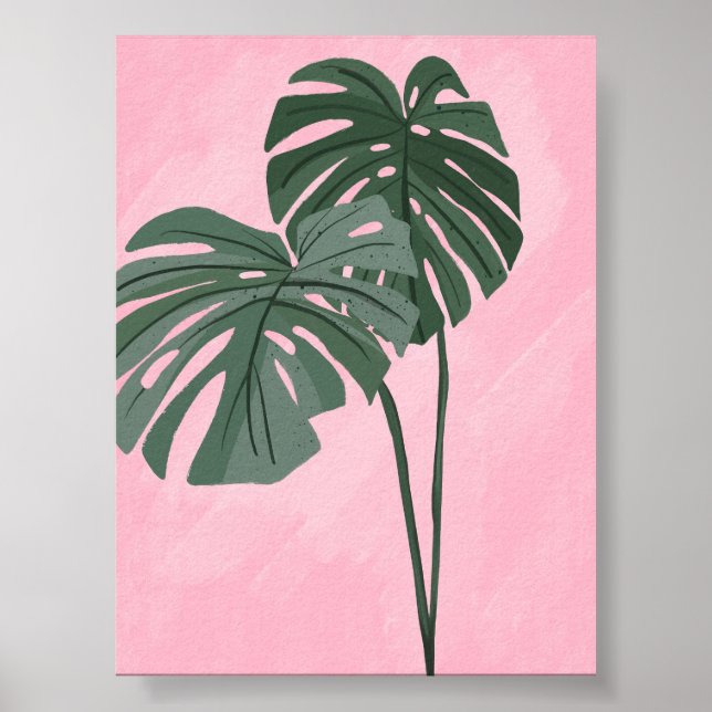 Poster Ilustração de Monstera Tropical (Frente)