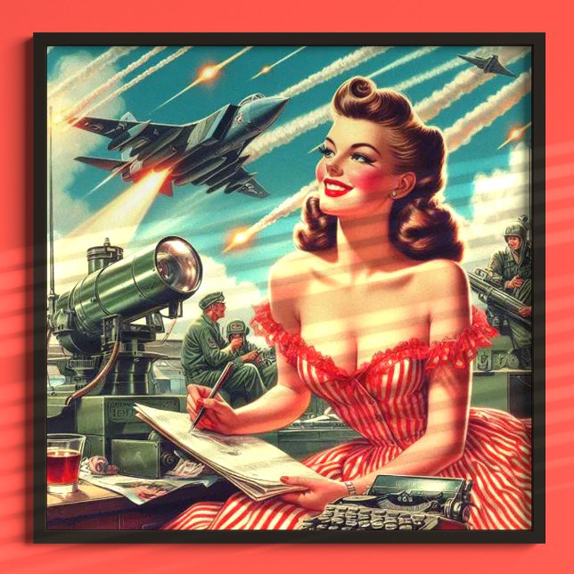 Poster Ilustração de Mulher Vintage dos anos 50 (Criador carregado)