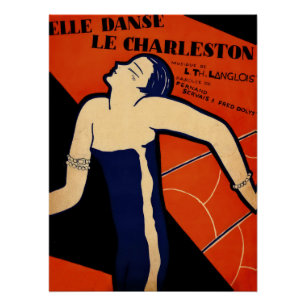 Póster Ilustração de Música Art Deco