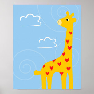 Poster Ilustração de Nursery Giraffe bonitinha de Savana