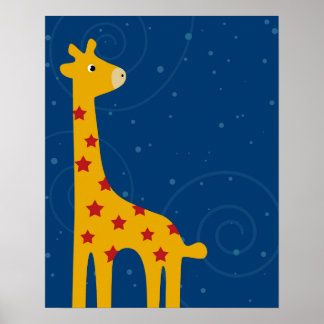 Poster Ilustração de Nursery Giraffe bonitinha de Savana