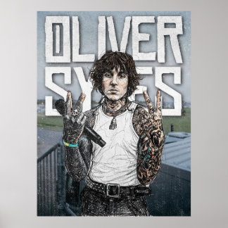 Poster Ilustração de Oliver Sykes – Arte de Retrato de Es